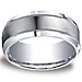 9mm Satin Center Milgrain Design Comfort-Fit Argentium Silver Band thumb 0