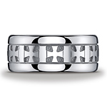 10mm Comfort-Fit Celtic Cross Argentium Silver Ring for Men