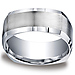 9mm Four Sided Design Comfort-Fit Argentium Silver Men's Ring thumb 0