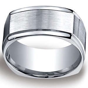 10mm Four Sided Comfort-Fit Argentium Silver Men’s Wedding Band
