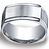 10mm Four Sided Comfort-Fit Argentium Silver Mens Wedding Band