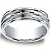 7mm Satin Finished Double Groove Center Argentium Silver Wedding Band thumb 0