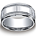 10mm Comfort-Fit Polished Milgrain Argentium Silver Men’s Wedding Ring thumb 0