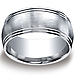 10mm Double Row Round Edge Comfort-Fit Argentium Silver Wedding Band thumb 0