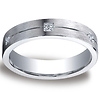 5mm Argentium Silver Comfort-Fit Pave 6-Diamond Band by Benchmark