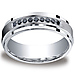 7mm Comfort-Fit Argentium Silver 9 Black Diamond Band by Benchmark thumb 0