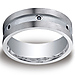 Argentium Silver 8mm Comfort-Fit 6 Black Diamond Wedding Band thumb 0