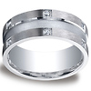 9mm Comfort-Fit Argentium Silver 12-Diamond Wedding Band