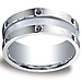9mm Comfort-Fit Argentium Silver 12 Black Diamond Wedding Ring thumb 0