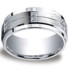 9mm Argentium Silver Pave Set 12-Diamond Wedding Band