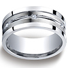 9mm Square Edge Argentium Silver Men's 6-Diamond Band