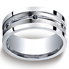 9mm Square Edge Argentium Silver 6-Black Diamond Band