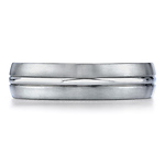 Titanium 6mm Comfort-Fit Satin-Finished Center Concaved Cut Design Ring