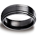 8mm Comfort-Fit Double Step-Down Edge Satin Black Titanium Ring thumb 0