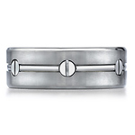 Titanium 8mm Comfort-Fit Satin-Finished Screw-Design Ring