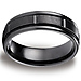 7mm Satin Bar-Carved Comfort-Fit Black Titanium Wedding Band thumb 0