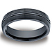 6mm Grooved Comfort-Fit Satin Black Ceramic Ring thumb 0