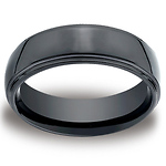7mm Step Down Comfort-Fit High Polished Ceramic Ring