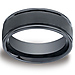 Black Ceramic 8mm Satin Center Comfort-Fit Polished Benchmark Ring thumb 0