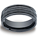 8mm Dual-Finish Grooved Comfort-Fit Black Ceramic Ring - Men thumb 0