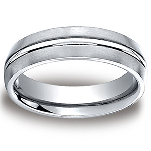 Cobaltchrome 6mm Comfort-Fit Satin-Finished Design Ring