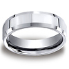 Cobaltchrome 7mm Comfort-Fit High Polished Beveled Edge Design Ring