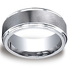 Cobaltchrome 9mm Comfort-Fit Satin-Finished Stair-Step Edge Design Ring