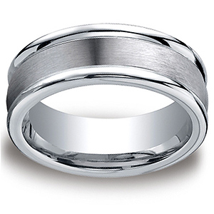 Cobaltchrome 8mm Comfort-Fit Satin-Finished Round Edge Design Ring