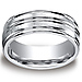 Cobaltchrome 8mm Comfort-Fit Satin-Finished High Polished Center & Round Edge Design Ring thumb 0