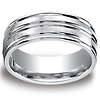 Cobaltchrome 8mm Comfort-Fit Satin-Finished High Polished Center & Round Edge Design Ring