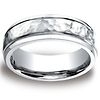 Cobaltchrome 7mm Comfort-Fit Hammered-Finished Design Ring