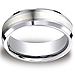 Cobaltchrome 7mm Comfort-Fit Satin-Finished Silver Inlay Design Ring thumb 0