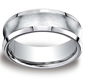 Cobaltchrome 7.5mm Comfort-Fit Satin-Finished Concave Design Ring