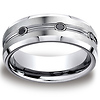 7.5mm Comfort-Fit 3-Black Diamond Cobalt Wedding Ring