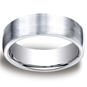 7.5mm Flat Comfort-Fit Satin Cobaltchrome Benchmark Wedding Ring