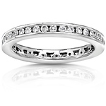 14K White Gold 0.55 CTW Round Diamond Channel Set Eternity Band