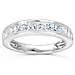 14K White Gold 1.00 CTW Princess Diamond Channel Set Wedding Band thumb 0