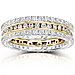 14K Two Tone Gold 1.50 CTW Round Diamond 3 Piece Eternity Ring Set thumb 0