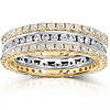 14KYW Gold 1.5ctw Channel Round Diamond Eternity 3-Wedding Band Set