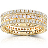 14K Yellow Gold 1.50 CTW Round Diamond 3 Piece Eternity Ring Set