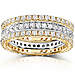 14KYW Gold 1.5ctw Pave Round Diamond Eternity Wedding Band 3-Ring Set thumb 0