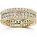 14K Yellow Gold 2.00 CTW Round Diamond 3 Piece Eternity Band Set thumb 0