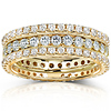 14K Yellow Gold 2.00 CTW Round Diamond 3 Piece Eternity Band Set