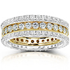 14KWY Gold 2.00 CTW Round Diamond 3 Piece Eternity Band Set