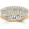 14KYW Gold 2.00 CTW Round Diamond 3 Piece Eternity Band Set