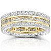 14KWY Gold 2 CTW Round Diamond 3 Piece Eternity Ring Set