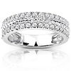 14K White Gold 0.34 CTW 2 Row Pave Set Diamond Band