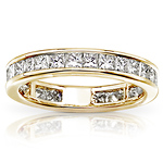 14KY Gold 2.00 CTW Princess Cut Channel Set Eternity Wedding Band