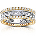 14KYW Gold 3.00 CTW Round & Princess Diamond 3 Piece Eternity Ring Set thumb 0