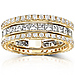 14KY Gold 3.00 CTW Round & Princess Diamond 3 Piece Eternity Ring Set thumb 0